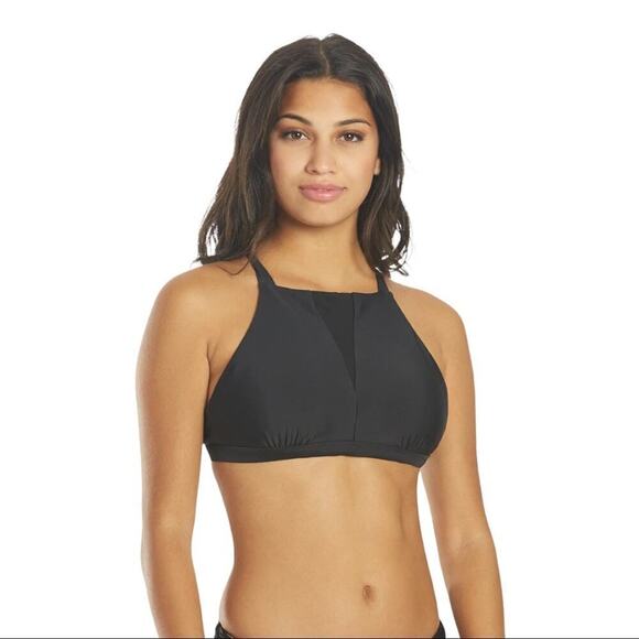 prAna Women's Black Regan High Neck Bikini Top with Mesh Detail Size Small - Picture 15 of 15